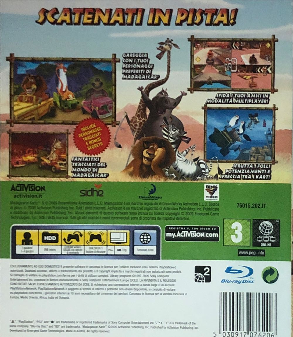 Madagascar Kartz - Sony PlayStation 3 (PS3) (Activision Publishing, Inc. - 1-4) video game collectible [Barcode 5030917076206] - Main Image 2