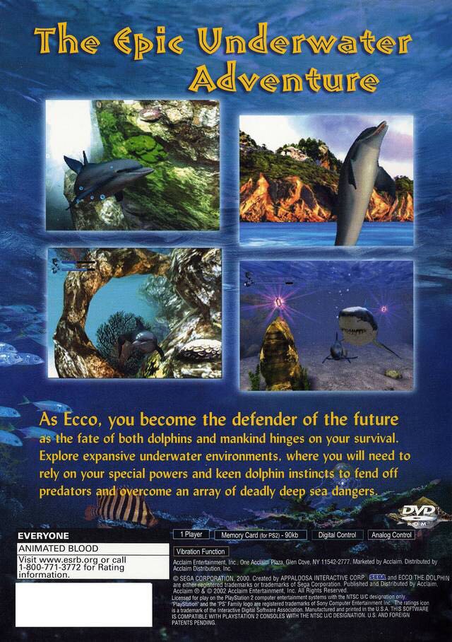 Ecco The Dolphin: Defender of The Future - Sony PlayStation 2 (PS2) (Sega - 1) video game collectible [Barcode 021481233107] - Main Image 2