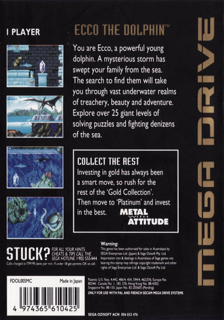 Ecco the Dolphin - Sega Mega Drive (Sega - 1) video game collectible [Barcode 4974365610425] - Main Image 2