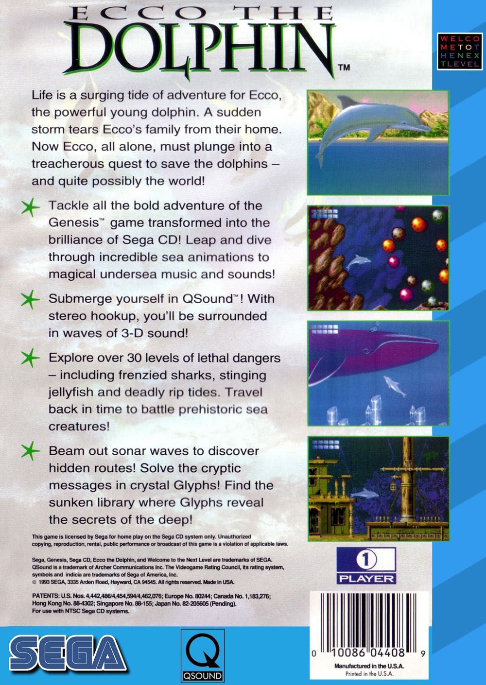 Ecco the Dolphin - Sega CD (Sega - 1) video game collectible - Main Image 2