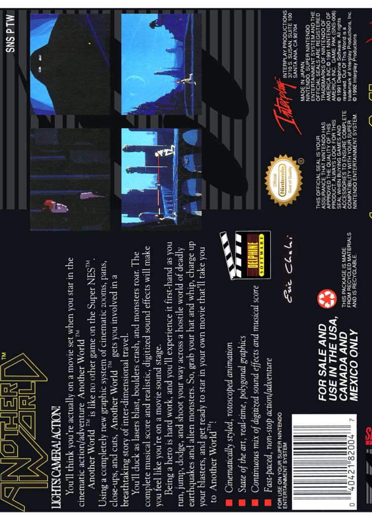 Another World - Nintendo Super Nintendo Entertainment System (SNES) (Virgin Interactive - 1) video game collectible - Main Image 2