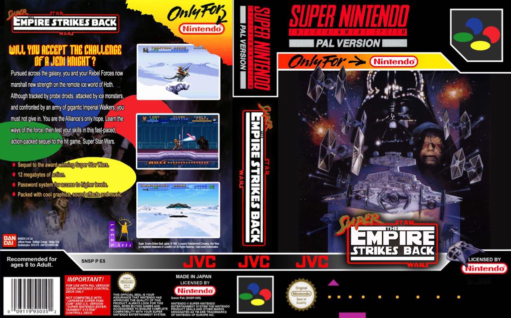 Super Star Wars: The Empire Strikes Back - Nintendo Super Nintendo Entertainment System (SNES) video game collectible - Main Image 2