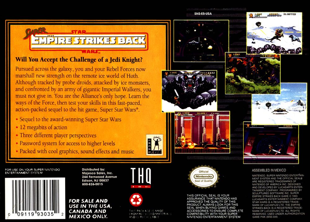 Super Star Wars:  The Empire Strikes Back - Nintendo Super Nintendo Entertainment System (SNES) video game collectible - Main Image 2