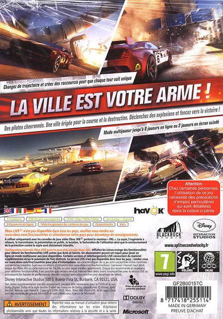 Split/Second - Microsoft Xbox 360 (Disney Interactive Studios - 8) video game collectible [Barcode 8717418255077] - Main Image 2