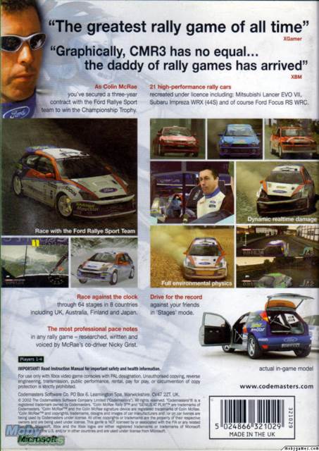 Colin McRae Rally 3 - Sony PlayStation 2 (PS2) (Codemasters - 1) video game collectible [Barcode 5024866320961] - Main Image 2