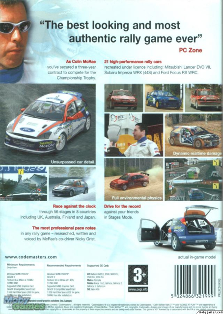 Colin MacRae Rally 3 - Sony PlayStation 2 (PS2) (Codemaster - 1-2) video game collectible [Barcode 5024866321012] - Main Image 2