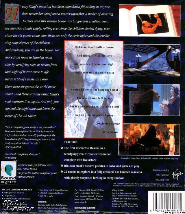 The 7th Guest - PC (Virgin Interactive - 1) video game collectible [Barcode 0052145830073] - Main Image 2