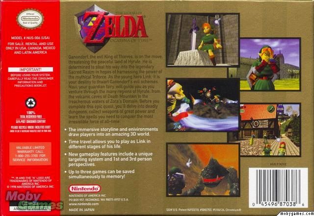 The Legend Of Zelda Ocarina Of Time  - Nintendo 64 (N64) (Nintendo - 1) video game collectible - Main Image 2