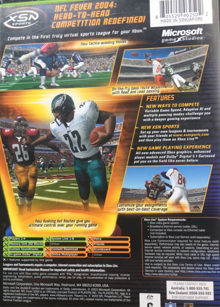 NFL FEVER 2004 - Microsoft Xbox video game collectible [Barcode 805529462502] - Main Image 2