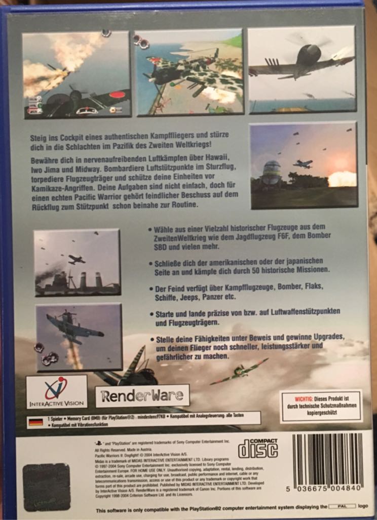Pacific Warriors 2 - Dogfight - Sony PlayStation 2 (PS2) video game collectible [Barcode 5036675004840] - Main Image 2