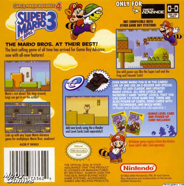 Super Mario Bros 3 - Nintendo Game Boy Advance (GBA) video game collectible - Main Image 2