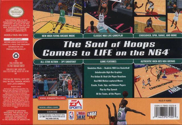 NBA Live 99 - Nintendo 64 (N64) video game collectible - Main Image 2