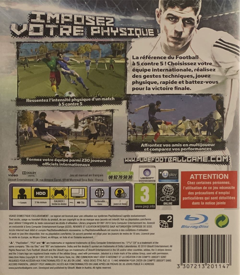 Pure Football PS3 - Sony PlayStation 3 (PS3) (Ubisoft - 1-4 / 2) video game collectible [Barcode 3307213201147] - Main Image 2