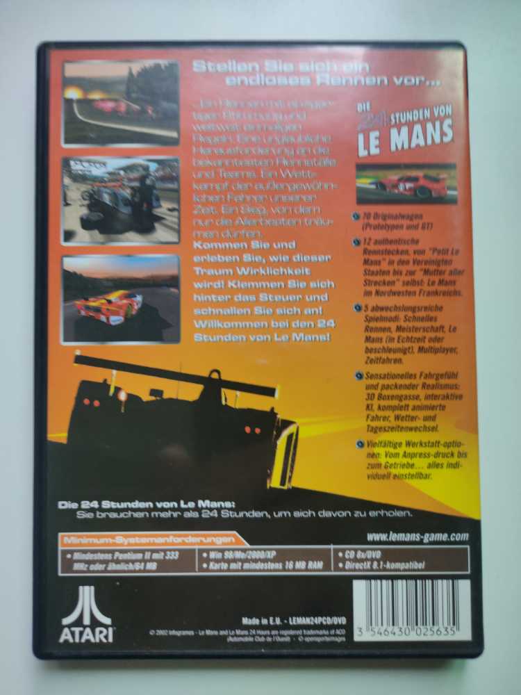 Die 24 Stunden Von Le Mans  - PC (Atari) video game collectible [Barcode 3546430025635] - Main Image 2