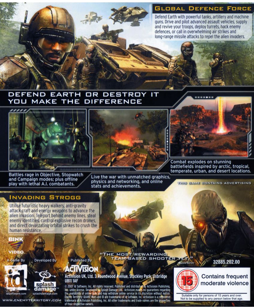 QUAKE WARS Enemy Territory - Sony PlayStation 3 (PS3) video game collectible [Barcode 5030917047039] - Main Image 2