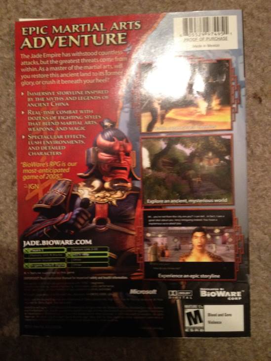 Jade Empire - Microsoft Xbox (Microsoft Game Studios - 1) video game collectible [Barcode 805529974951] - Main Image 2