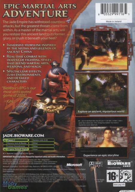 Jade Empire - Microsoft Xbox (Microsoft Game Studios - 1) video game collectible [Barcode 805529997172] - Main Image 2