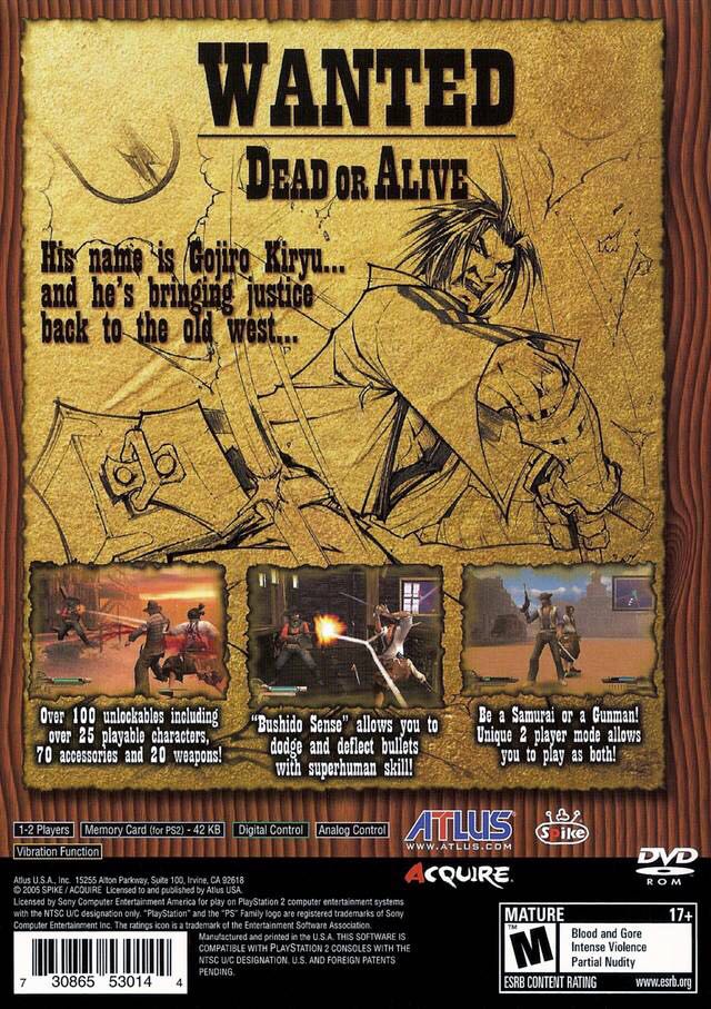 Samurai Western - Sony PlayStation 2 (PS2) (Atlus - 2) video game collectible [Barcode 730865530144] - Main Image 2