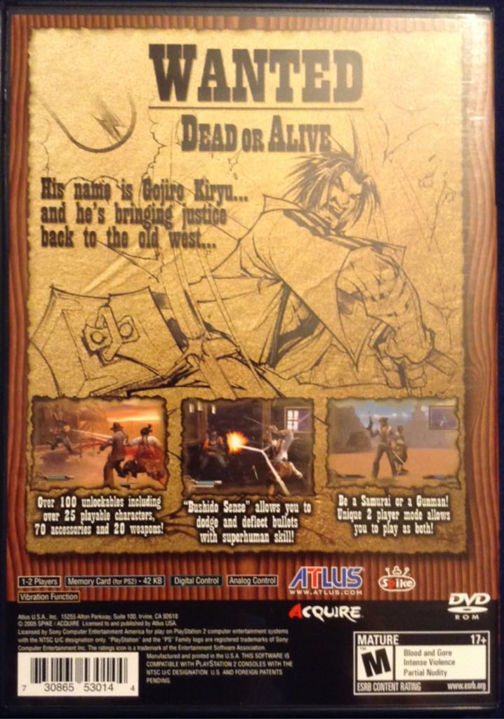 Samurai Western - Sony PlayStation 2 (PS2) (1) video game collectible - Main Image 2