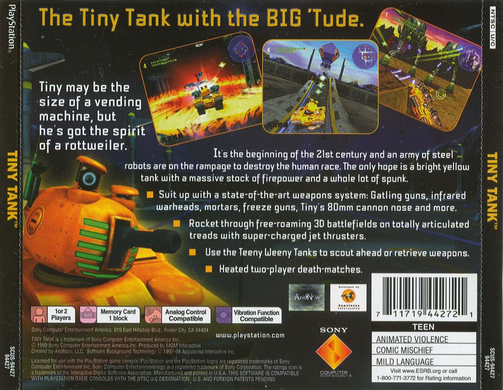 Tiny Tank - Sony PlayStation (Sony Computer Entertainment America - 2) video game collectible [Barcode 711719442721] - Main Image 2