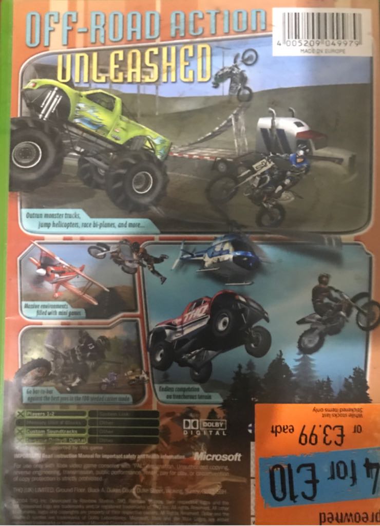 MX Unleashed - Microsoft Xbox (THQ - 1) video game collectible [Barcode 4005209049979] - Main Image 2