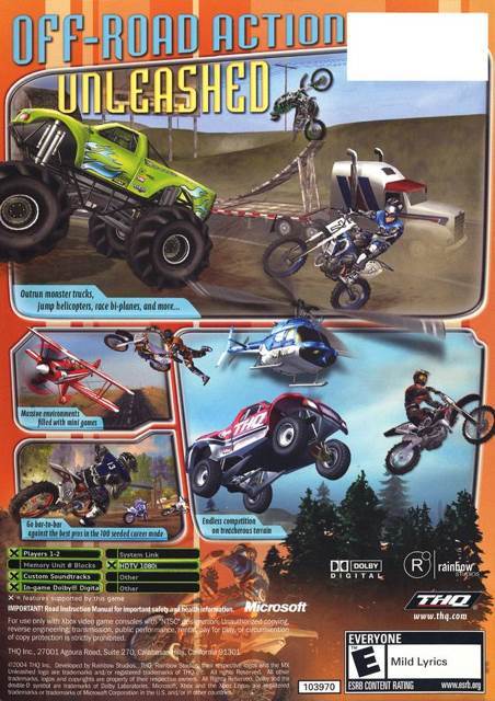 MX Unleashed - Microsoft Xbox (THQ - 2) video game collectible [Barcode 752919520222] - Main Image 2