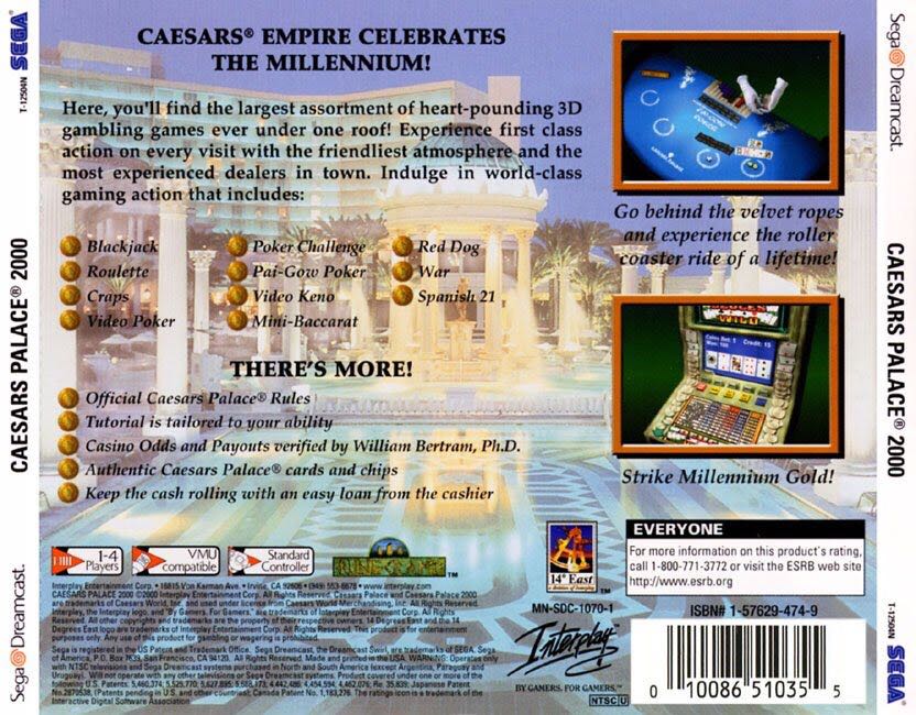 Caesars Palace 2000 - Sega Dreamcast (4) video game collectible - Main Image 2