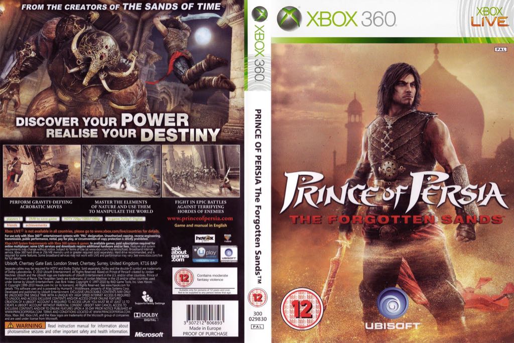 Prince of Persia: The Forgotten Sands - Microsoft Xbox 360 (Ubisoft - 1) video game collectible [Barcode 3307212806893] - Main Image 2