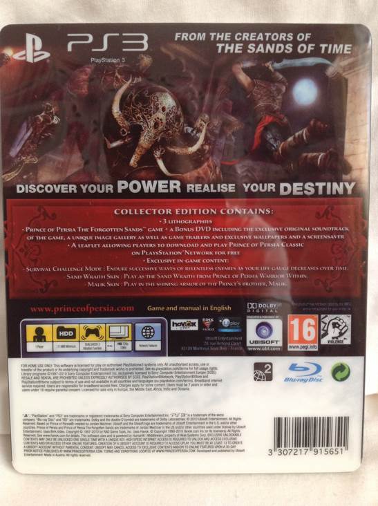 Prince of Persia: The Forgotten Sands - Sony PlayStation 3 (PS3) (Ubisoft - 1) video game collectible [Barcode 3307217915651] - Main Image 2