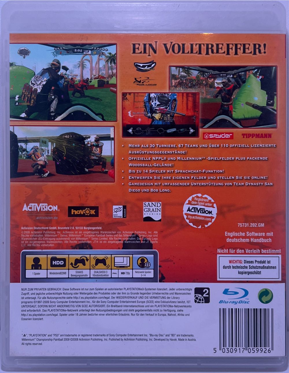 Millennium Series Championship Paintball - Sony PlayStation 3 (PS3) video game collectible [Barcode 5030917059926] - Main Image 2