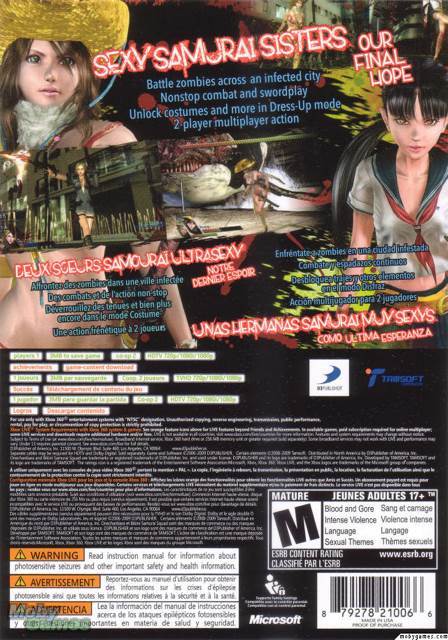 Onechanbara: Bikini Samurai Squad - Microsoft Xbox 360 (D3 Publisher - 2) video game collectible [Barcode 879278210066] - Main Image 2