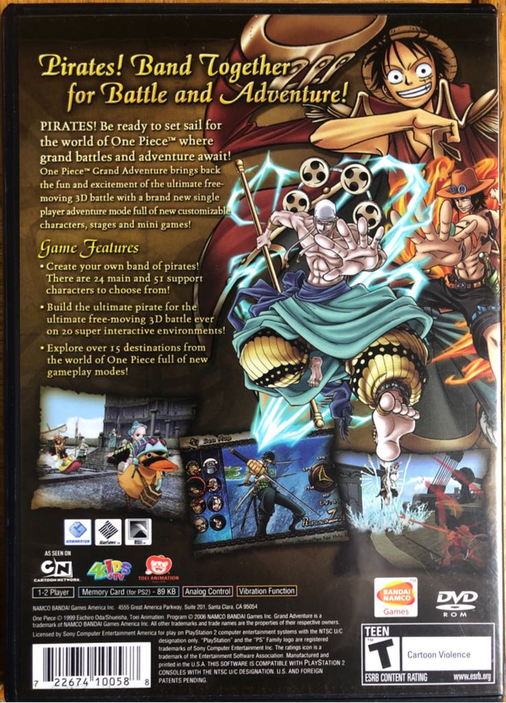 One Piece: Grand Adventure - Sony PlayStation 2 (PS2) (Namco Bandai - 1) video game collectible [Barcode 722674100588] - Main Image 2