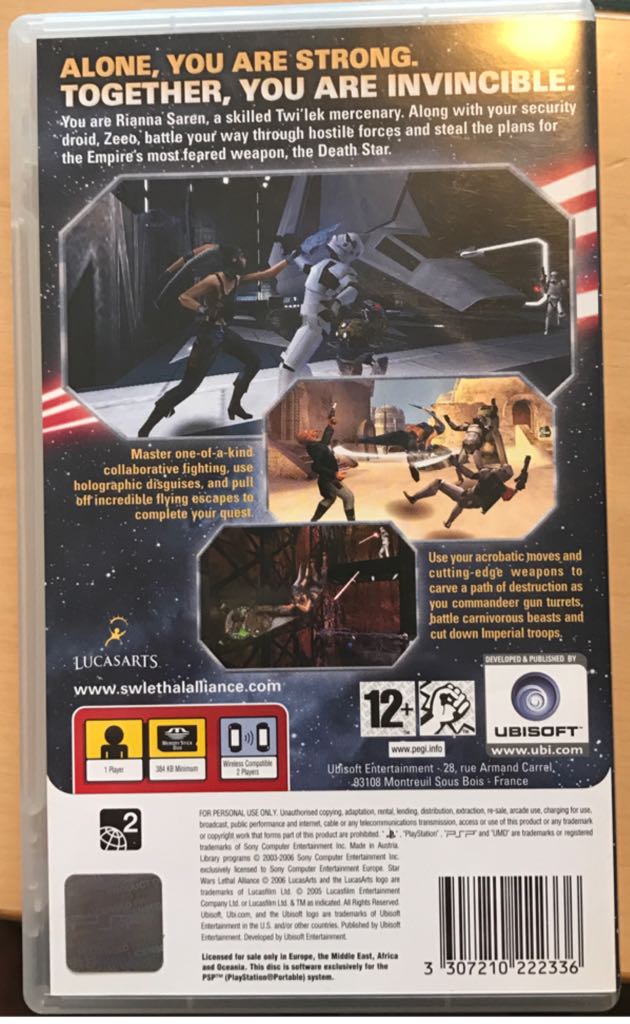 PSP: Star Wars Lethal Alliance - Sony PlayStation Portable (PSP) (Unisoft) video game collectible [Barcode 3307210222336] - Main Image 2