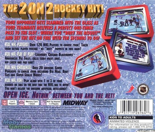 NHL Open Ice 2 on 2 Challenge - Sony PlayStation (Midway - 1-2) video game collectible [Barcode 031719269648] - Main Image 2