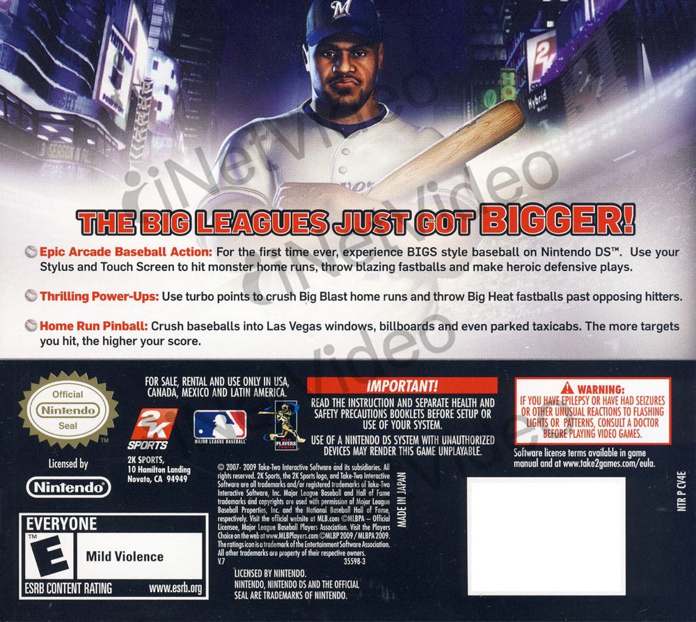 The BIGS 2 - Nintendo DS (2K Sports - 1-2) video game collectible [Barcode 710425355981] - Main Image 2