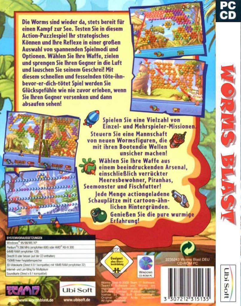 Worms Blast - Sony PlayStation 2 (PS2) (Ubisoft - 1-2) video game collectible [Barcode 3307210403605] - Main Image 2