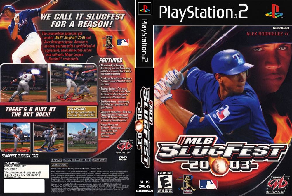 MLB SlugFest 2003 - Sony PlayStation 2 (PS2) (Midway Games - 1-2) video game collectible [Barcode 031719268580] - Main Image 2