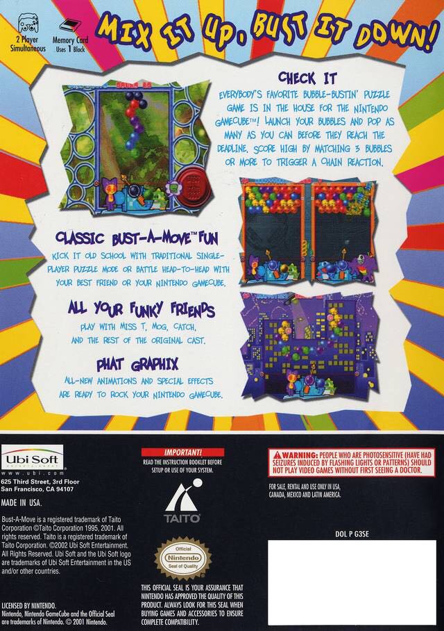 Bust-A-Move 3000 - Nintendo GameCube (Ubisoft - 1-2) video game collectible - Main Image 2