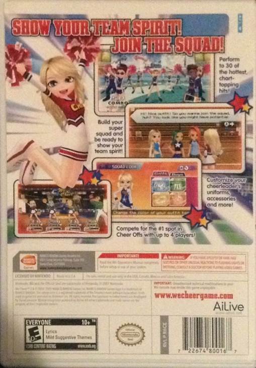 We Cheer 2 - Nintendo Wii (Bandai Namco Games - 2) video game collectible [Barcode 722674800167] - Main Image 2
