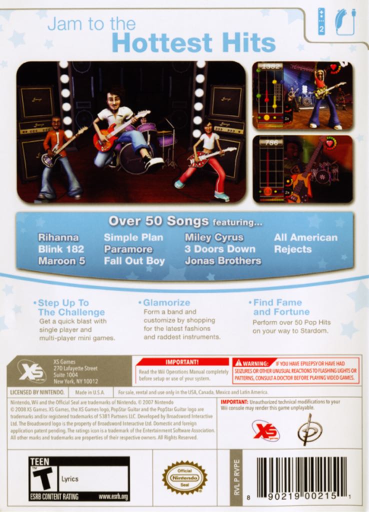 PopStar Guitar - Nintendo Wii (XS Games - 1-2) video game collectible [Barcode 5037930150616] - Main Image 2