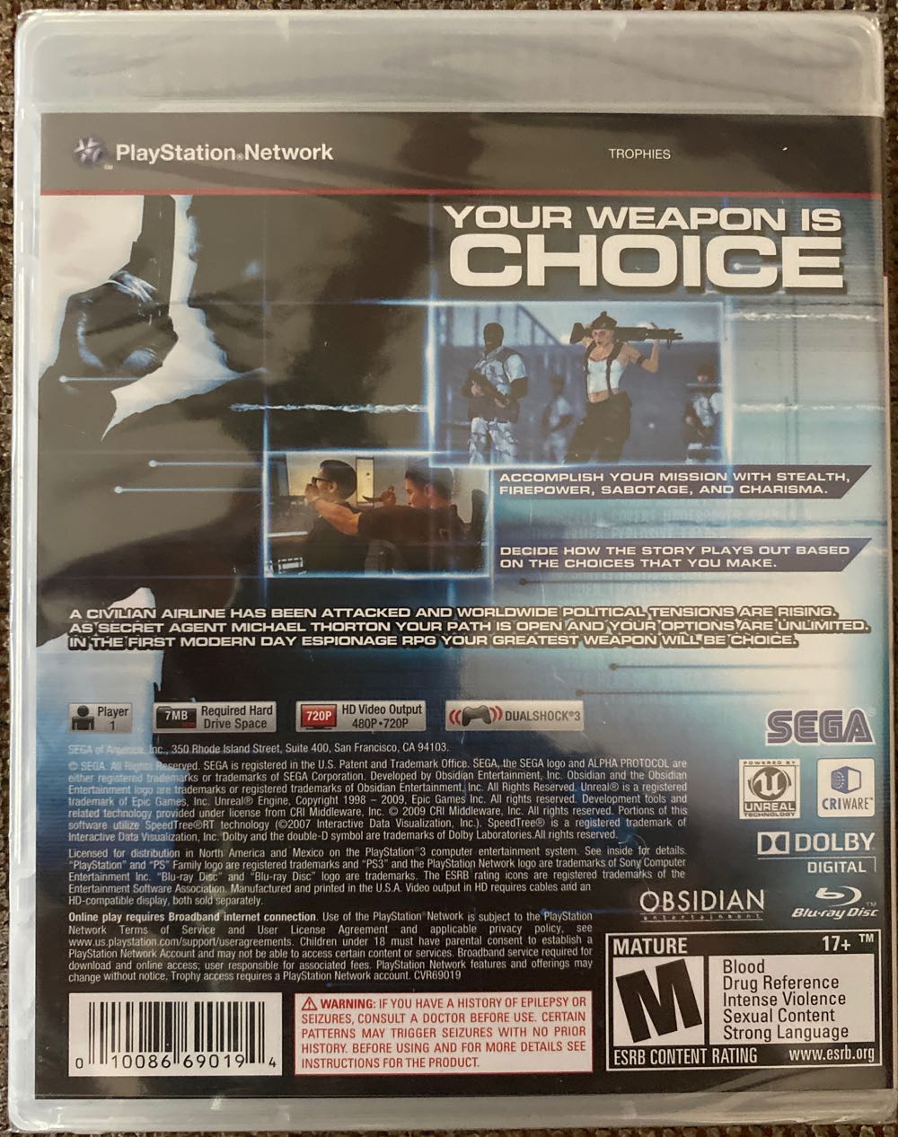 Alpha Protocol - Sony PlayStation 3 (PS3) (Sega - 1) video game collectible [Barcode 010086690194] - Main Image 4