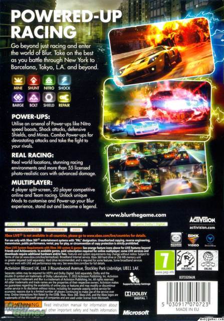 Blur - Microsoft Xbox 360 (Activision - 4) video game collectible [Barcode 047875840164] - Main Image 2