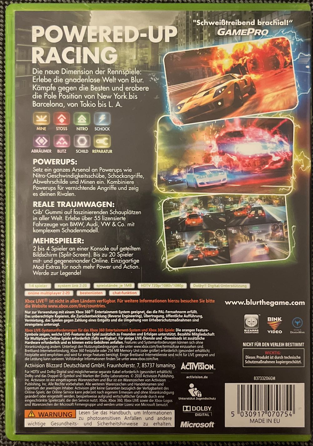 Blur - Microsoft Xbox 360 video game collectible [Barcode 5030917070754] - Main Image 2