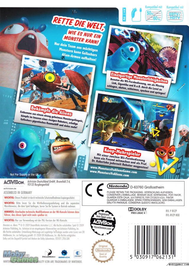Monsters vs Aliens - Nintendo Wii (Activision - 2 Players) video game collectible [Barcode 047875835016] - Main Image 2