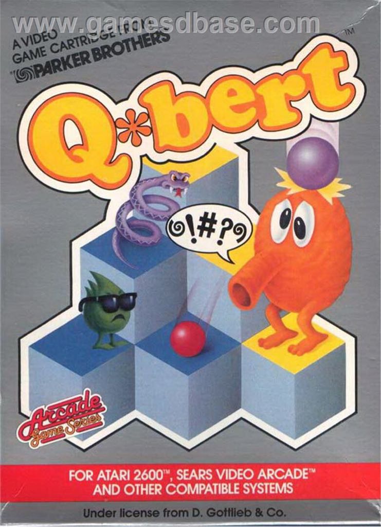 Q*bert - Atari 2600 (Parker Brothers) video game collectible - Main Image 1