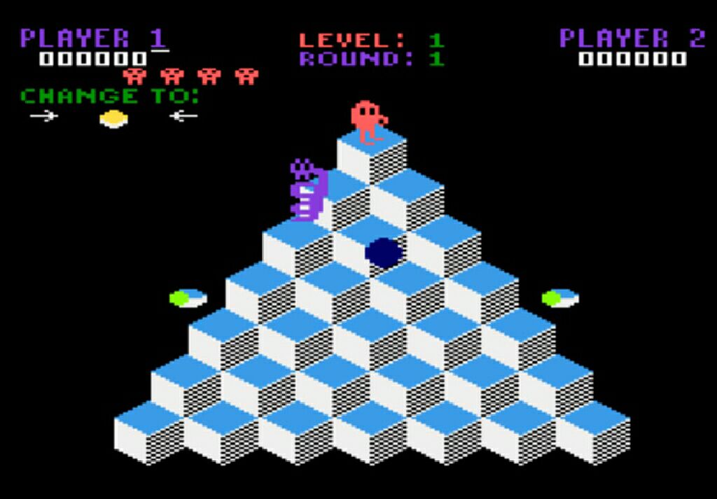 Q*bert - Atari 2600 (Parker  Brothers - 1) video game collectible - Main Image 2