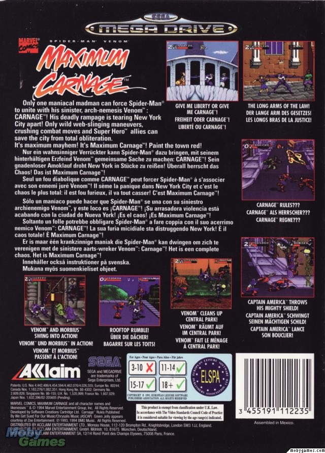 Maximum Carnage - Sega Mega Drive (1) video game collectible [Barcode 3455191112235] - Main Image 2