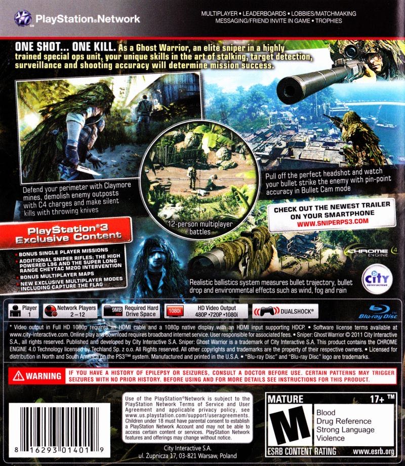 Sniper Ghost Warrior - Sony PlayStation 3 (PS3) (City Interactive - 1) video game collectible [Barcode 084700000218] - Main Image 2