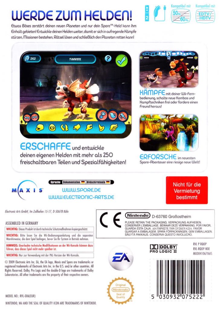 Spore Hero - Nintendo Wii (Electronic Arts - 1) video game collectible [Barcode 5030930075224] - Main Image 2