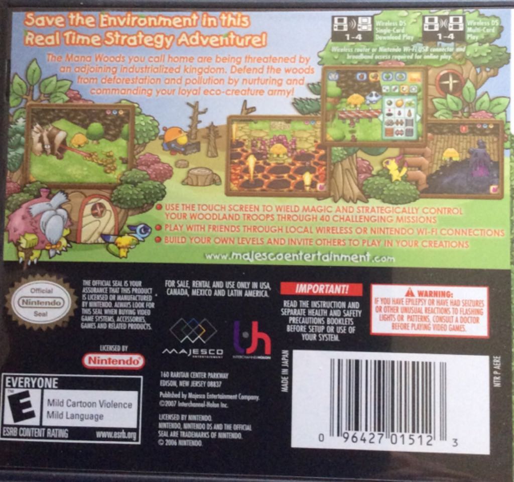 Eco-Creatures Save The Forest - Nintendo DS (Majesco Entertainment) video game collectible [Barcode 096427015123] - Main Image 2